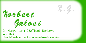 norbert galosi business card